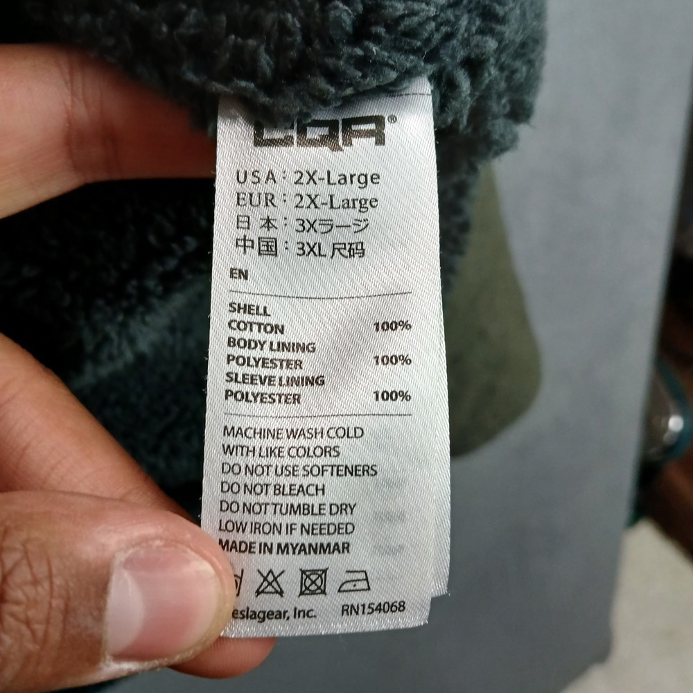 CQR Shacket Men 2XL Olive Green Cotton Flannel Fleece Lined Snap Front Insulated - Picture 5 of 8